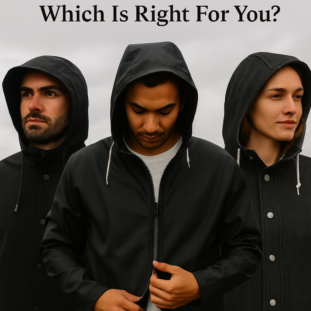 Softshell vs. Rubberised vs. Denim Raincoats — Which is Right for You?