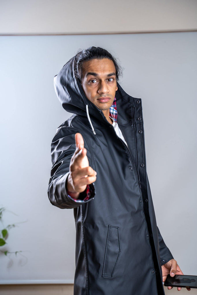 Rubberised Edition - Black - Ember&Earth Rainwear, Slim Fit Raincoats and Rainjackets